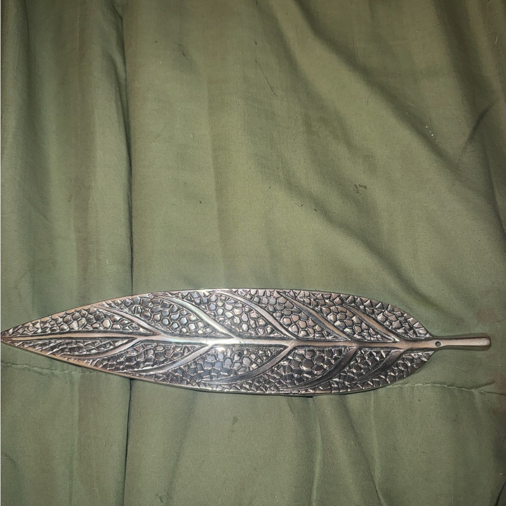 Silver Leaf-Shaped Decorative Tray